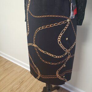 Bold Elements Cut to Curve Midi Skirt NWT
